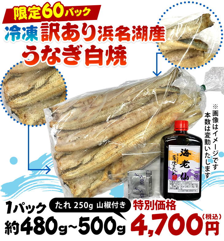 冷凍浜名湖産うなぎ白焼1Pセット