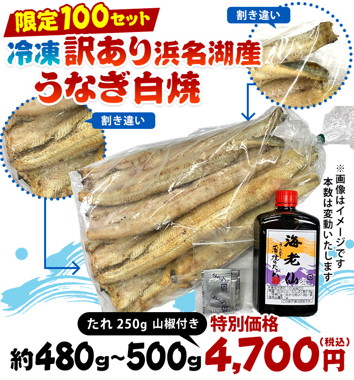 冷凍浜名湖産うなぎ白焼1Pセット