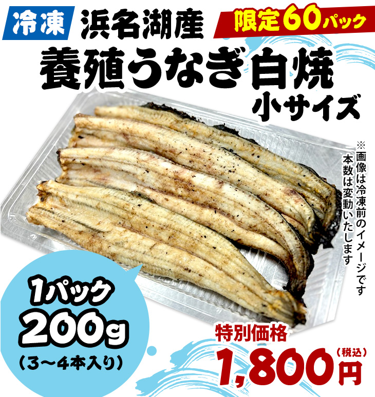 冷凍 浜名湖産養殖うなぎ 白焼